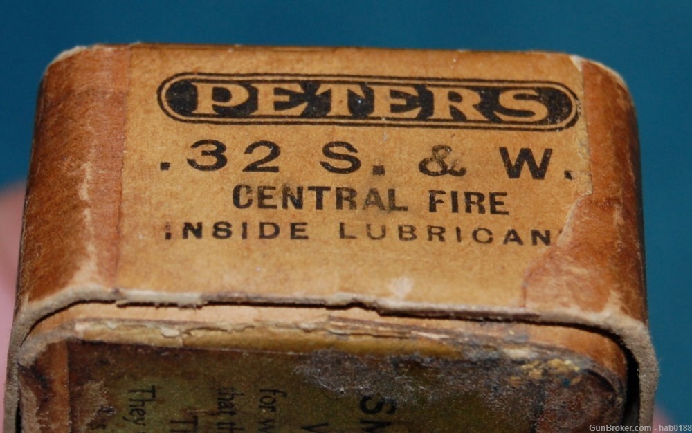 Vintage Partial 2 Piece Box of Peters 32 S&W Central Fire Rifle Cartridges -img-1