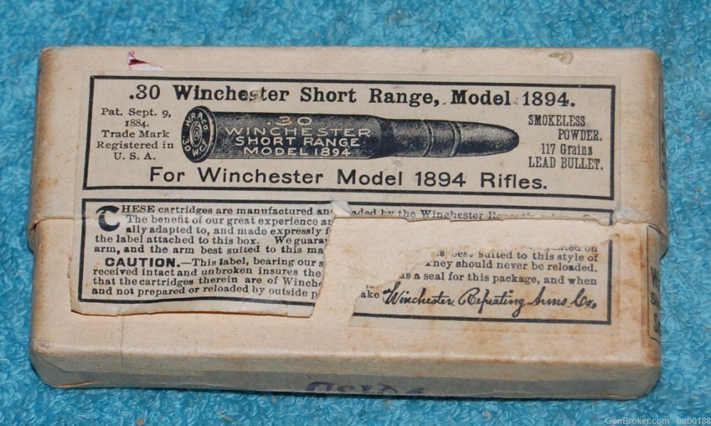 Scarce Full 2 Piece Box of 30 Winchester Short Range w/ 117 gr Lead -img-0