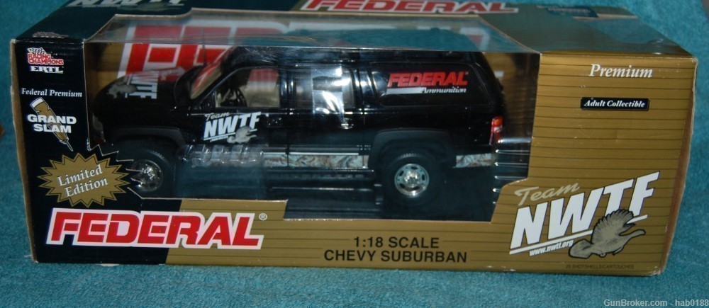 Federal Premium Team NWTF Ertl Chevy Suburbon w/ Box of Turkery Shotshells -img-0
