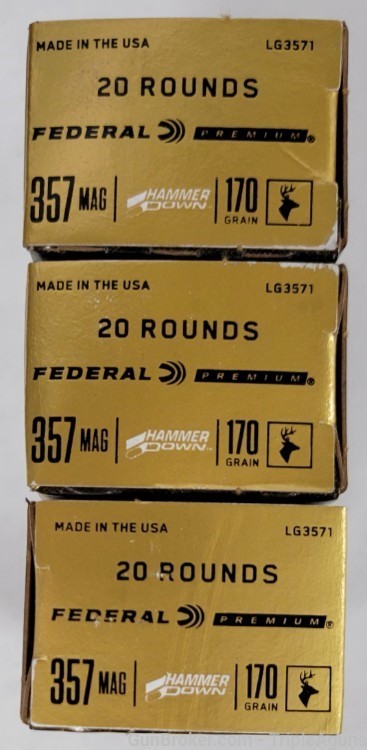 Federal Premium Hammer Down 357 magnum 170gr lot of 60rds LG3571-img-0