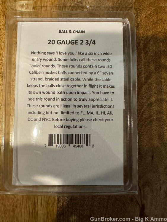 20 ga .20 Gauge Ball & Chain 2 3/4” exotic ammo 3 pack no CC Fees-img-1