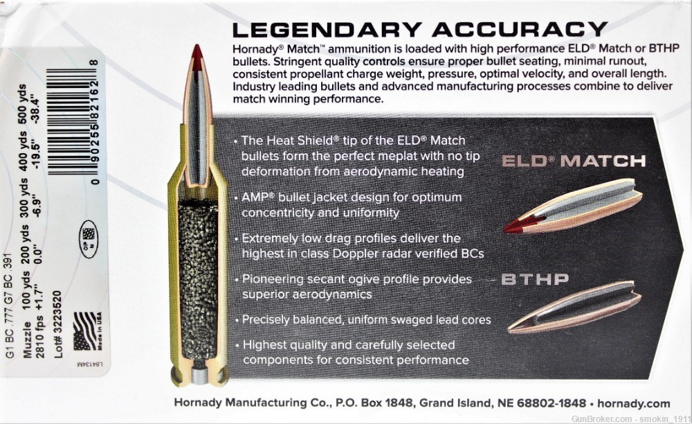 Hornady 300 PRC 225gr ELD Match Rifle Ammunition -img-2