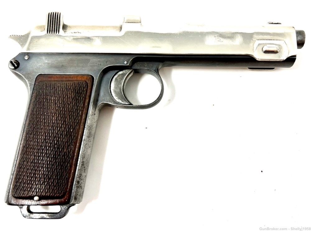WWIII Steyr 1915 Chromed Semi Auto .9mm Pistol-img-1