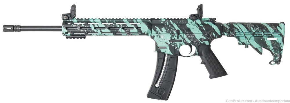 Smith & WESSON 12066 M&P15 Sport 22LR 25RD 16.5" ROBIN EGG BLUE OPT READY -img-1