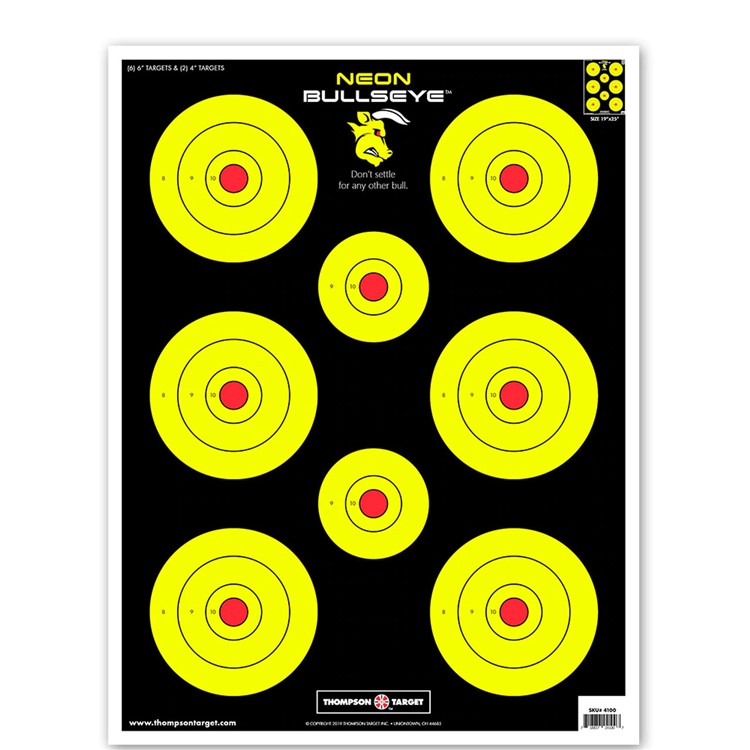 Thompson Target Neon Bullseye Target 5 Pack-img-0