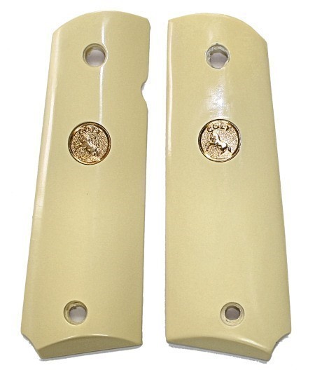 Colt 1911 Ivory-Like Grips With Medallions-img-0