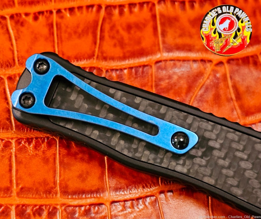 HERETIC CLERIC 2 OTF AUTO TANTO EDGE CARBON FIBER TOP & INLAY BLUE HARDWARE-img-8