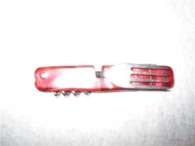 Red Folding Pocket Knife,Fork & Cork Screw.-img-0