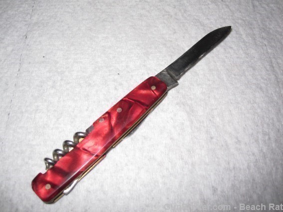 Red Folding Pocket Knife,Fork & Cork Screw.-img-7