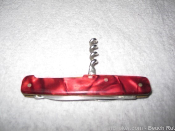 Red Folding Pocket Knife,Fork & Cork Screw.-img-5