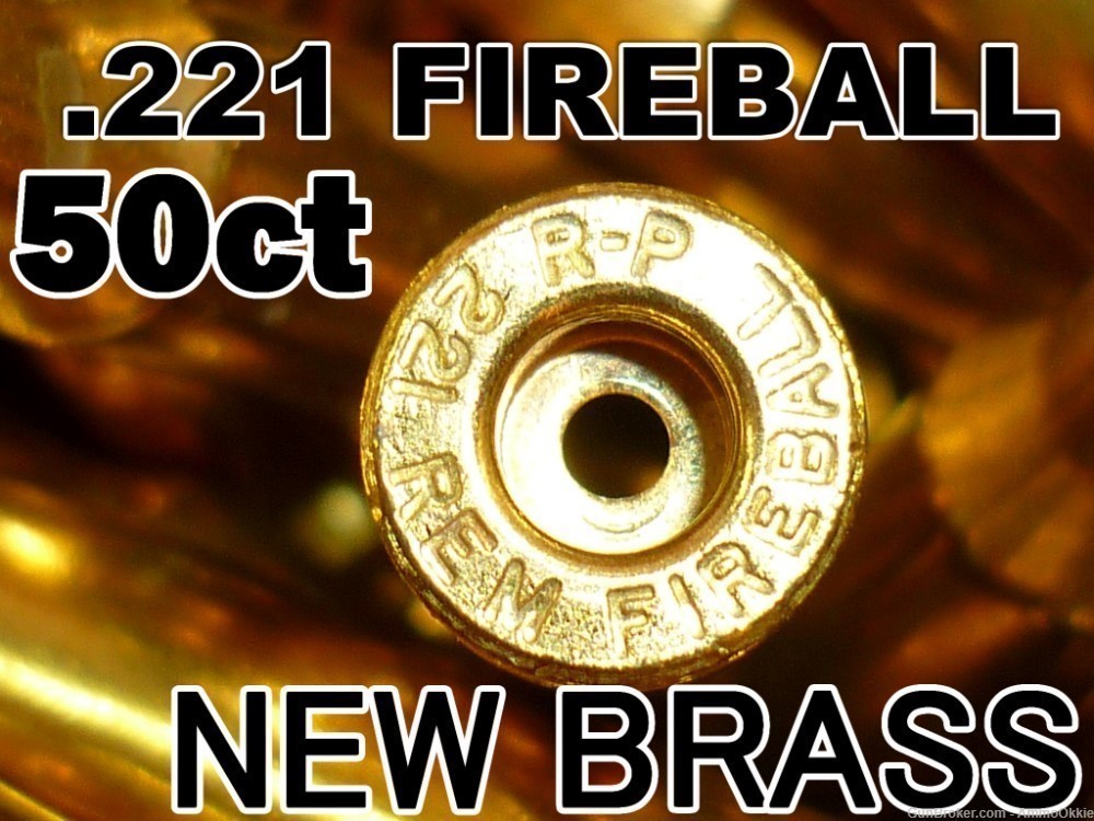 50ct - CORRECTLY MARKED - NEW BRASS - 221 REM Fireball REMINGTON Casings-img-0