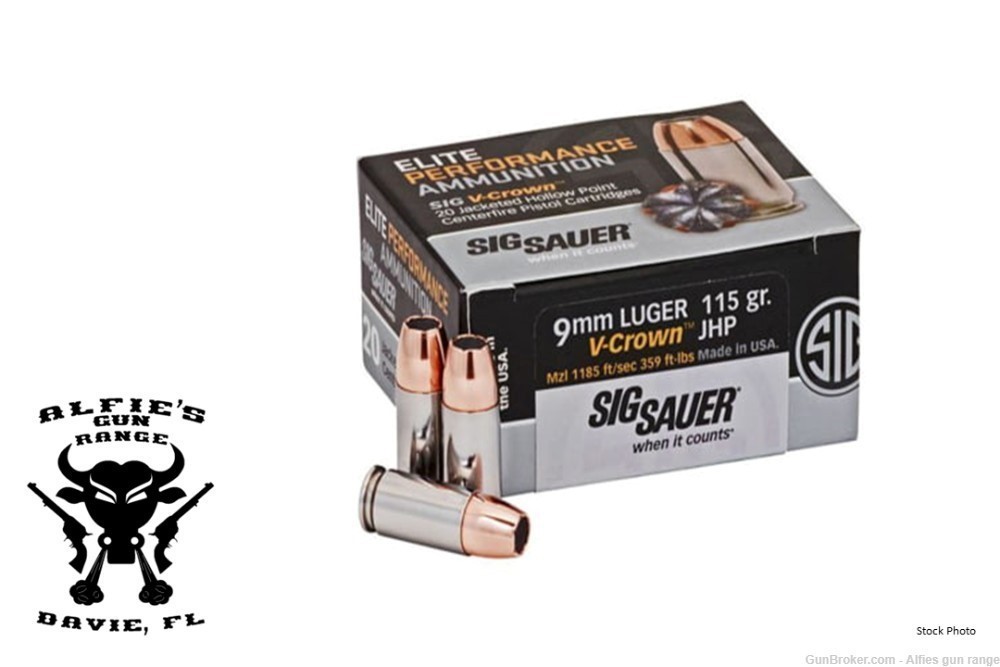 Sig Sauer V-Crown 9mm 115 Grain JHP 200 Rounds-img-0