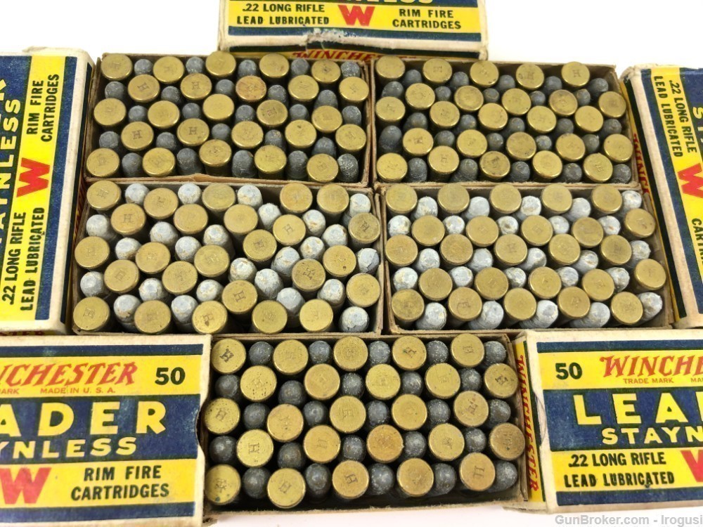 5 Boxes Winchester LEADER .22 LR Staynless 250 Rounds Vintage Ammo-img-1