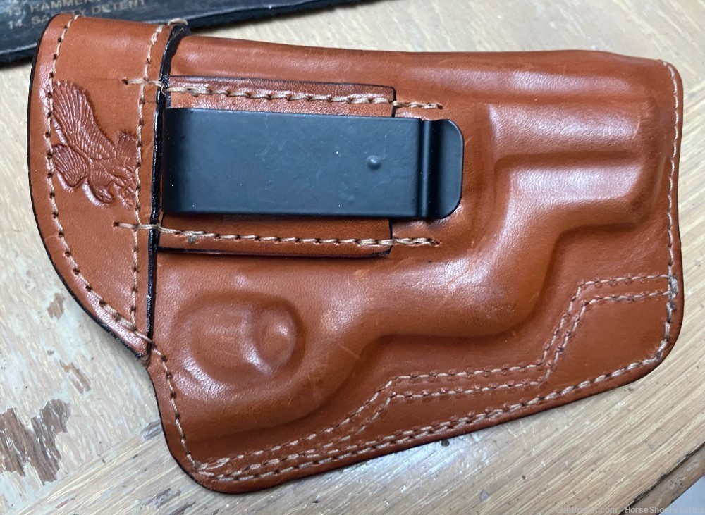 Eagle Marked Braids Left Hand Brown Leather Holster for 2" Revolver-img-0