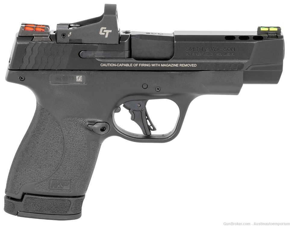 Smith& WESSON 13253 M&P SHIELD PLUS PERFORMANCE RED DOT PORTED 10/13RD BLK-img-0