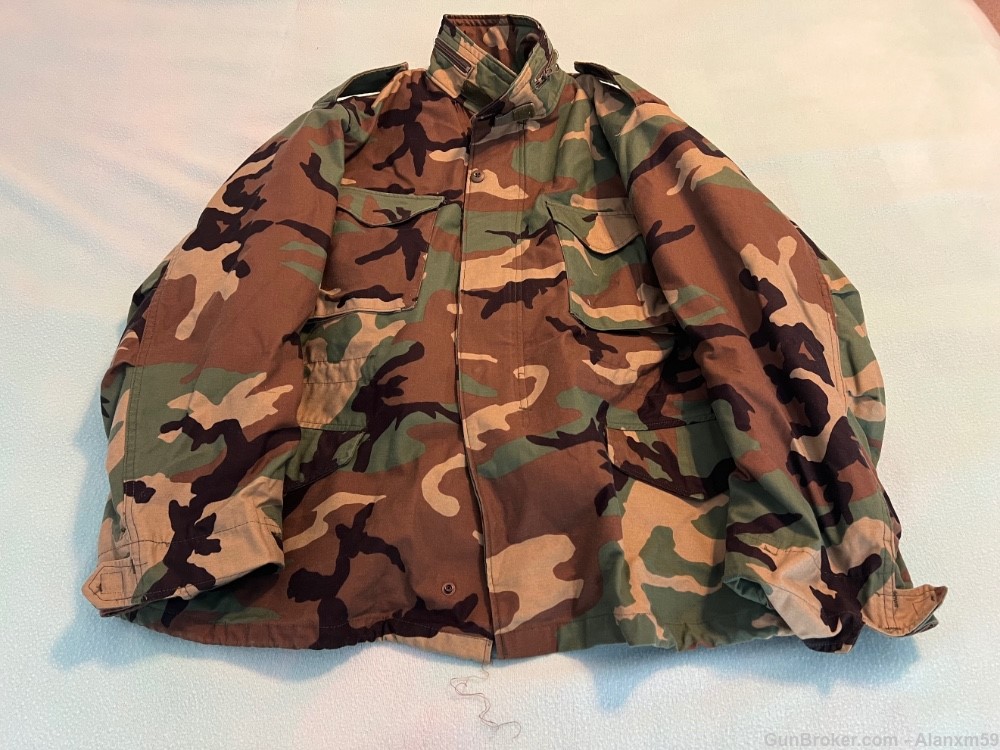 US Army M1965 Field Jacket M65 Woodland Extra Large Regular with Liner-img-0