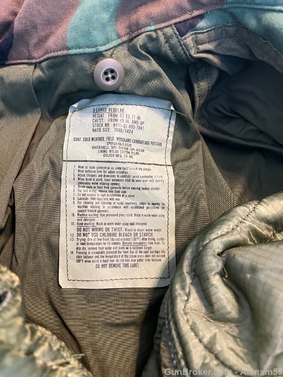 US Army M1965 Field Jacket M65 Woodland Extra Large Regular with Liner-img-20