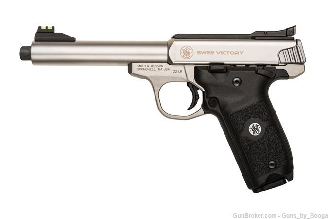 SMITH & WESSON SW22 VICTORY 22LR, STAINLESS, 5.5" THREAD BARREL 10201-img-0