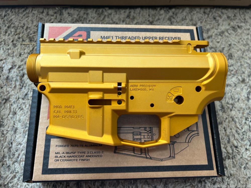 Aero Precision Stripped Receiver Set 15" S-ONE and parts GOLD ANODIZED-img-3