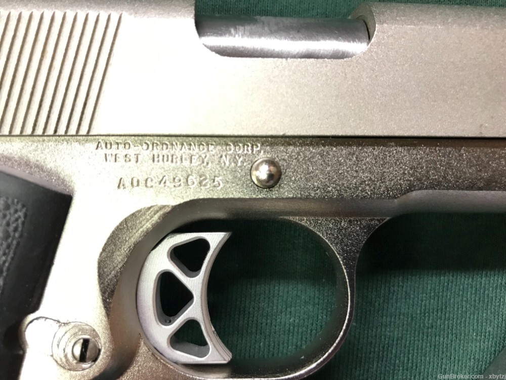 Auto-Ordnance 1911 45acp West Hurley NY nickel plated, 3# trigger, Wilson  -img-5