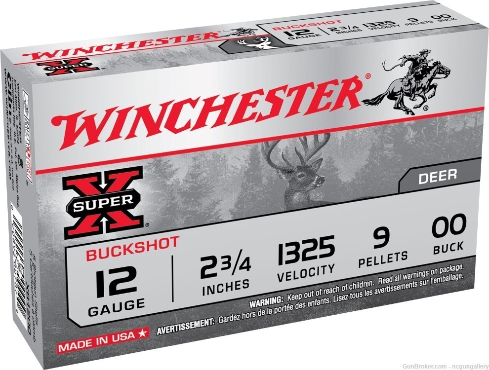 Winchester SuperX 12ga 00 Buckshot 5rd 9 pellets XB1200 FastShipNoCCFee-img-0