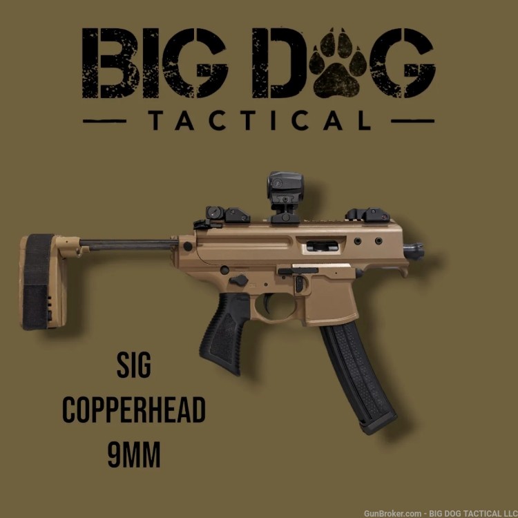 SIG SAUER MPX COPPERHEAD 9MM 3.5IN COYOTE CERAKOTE, HOLOSUN SCRS, 2 MAGS -img-0