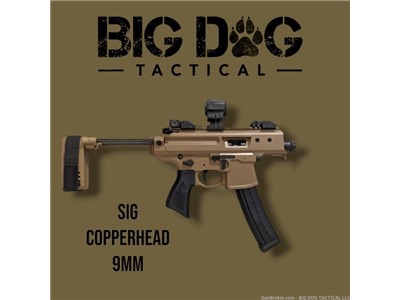 SIG SAUER MPX COPPERHEAD 9MM 3.5IN COYOTE CERAKOTE, HOLOSUN SCRS, 2 MAGS 