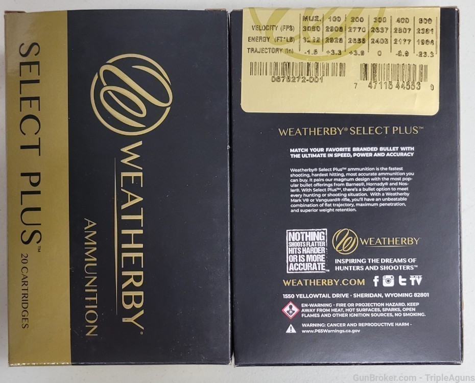 Weatherby Select Plus 6.5-300 Weatherby mag 156gr elite hunter lot of 60rds-img-1