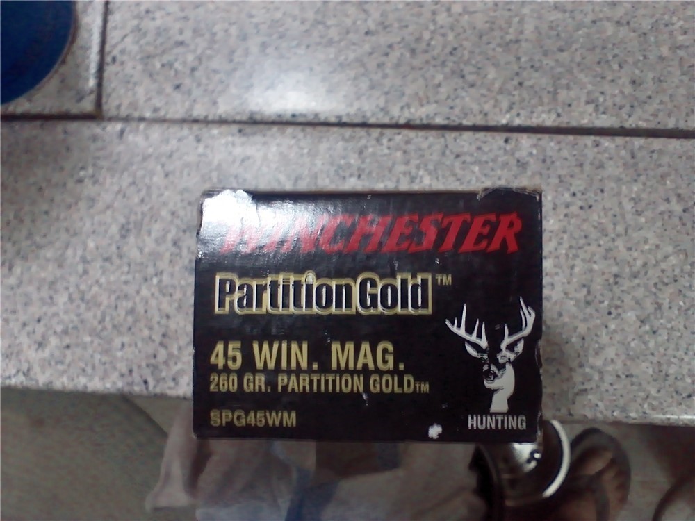Winchester Supreme PartitionGold 45 Win mag260 gr.Partition Gold ammo-img-1