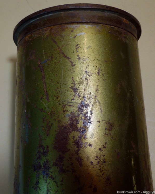 105mm M14B4 Lacquered Rolled Steel Shell Case dtd 1975 with primer-img-6