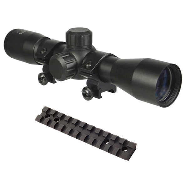 Optics Kit For Ruger 10/22 Includes Compact 4x32 Scope + Rings + Rail Mount-img-0