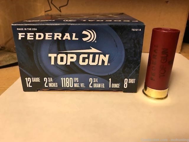 Federal Top Gun TG1218 12ga 1oz 8shot 250 Rounds-img-0