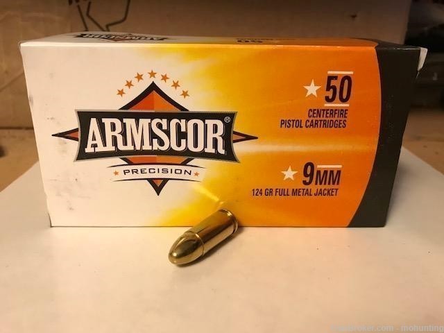 Armscor 9mm 124gr FMJ 250 Rounds-img-0