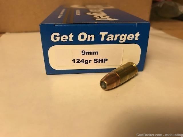 On Target 9mm Luger 124gr JHP 250 Rounds 9x19 Sierra HP-img-0