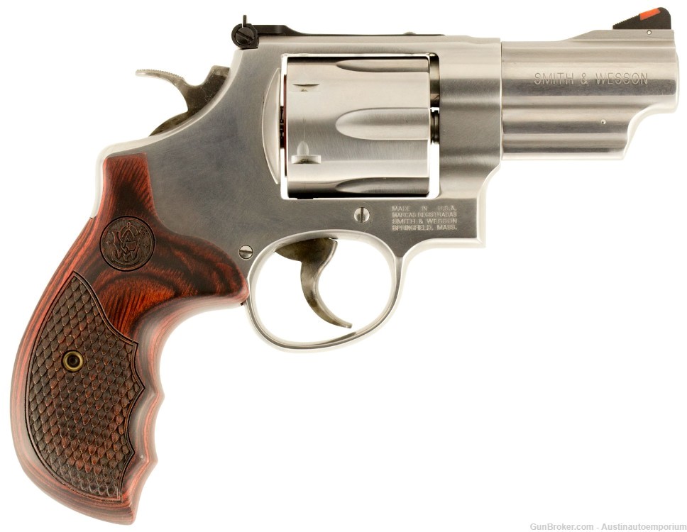 Smith & WESSON 150715 model 629 Deluxe 44 MAG 3" Stainless steel 6RD wood -img-0