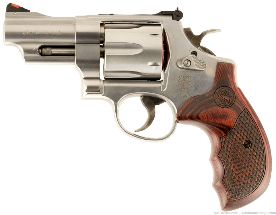 Smith & WESSON 150715 model 629 Deluxe 44 MAG 3" Stainless steel 6RD wood -img-1