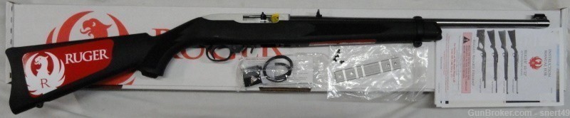 Ruger 10/22 22 LR Stainless Steel 18.5” Bbl 10+1 Blk Synthetic Stock #1256-img-4