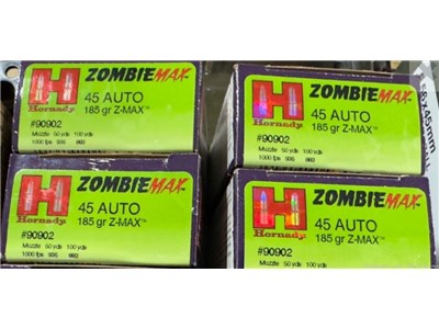 Hornady Zombie Max Ammunition 45 ACP 185 Gr Z-Max Flex Tip eXpanding 80 Rds