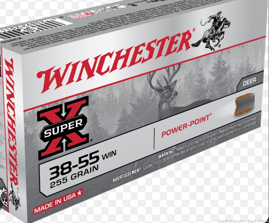 Winchester Super-X .38-55 WIN 255 Gr (20 Rds) power-point RARE-img-0