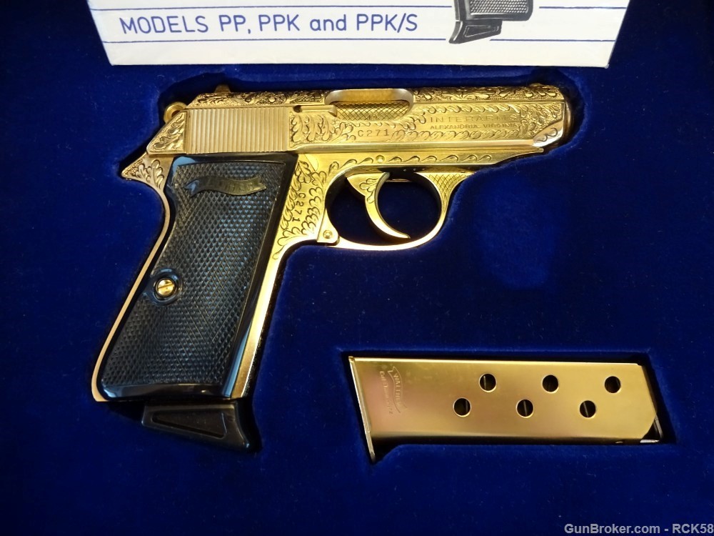 WALTHER INTERARMS PPK/S .380 FACTORY ENGRAVED 24K GOLD *NEW IN CASE*-img-0