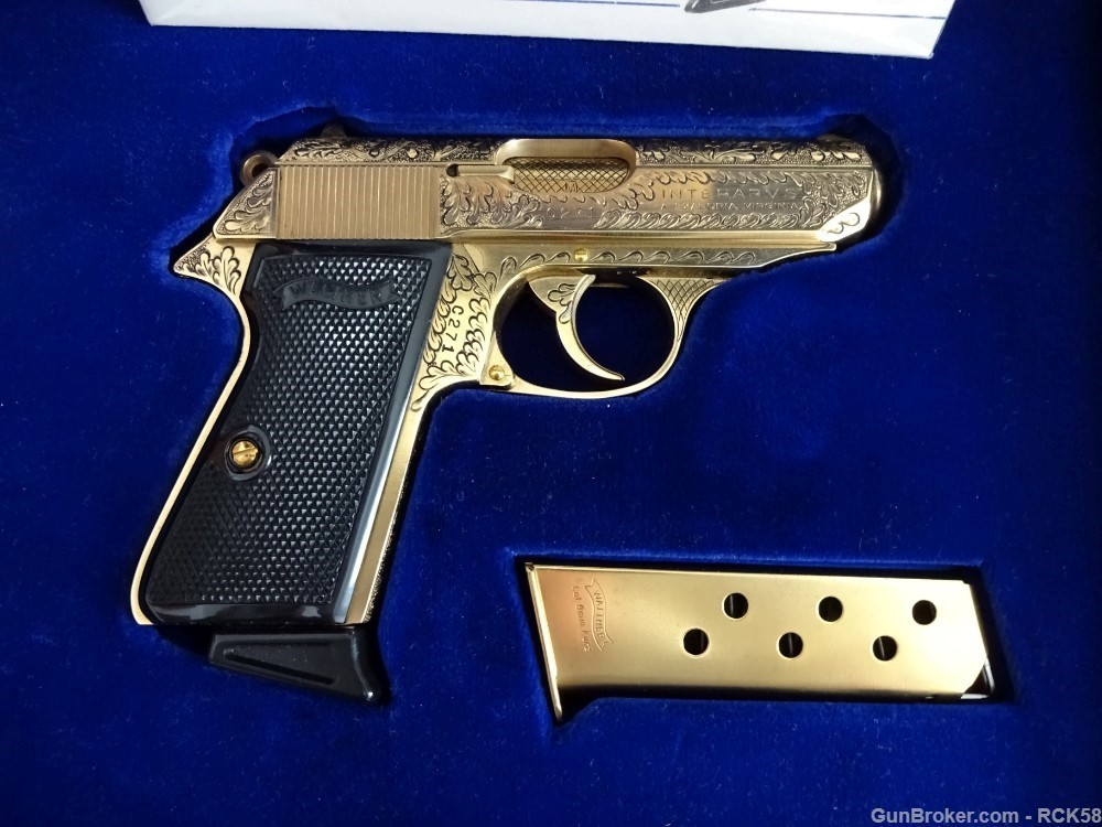 WALTHER INTERARMS PPK/S .380 FACTORY ENGRAVED 24K GOLD *NEW IN CASE*-img-3