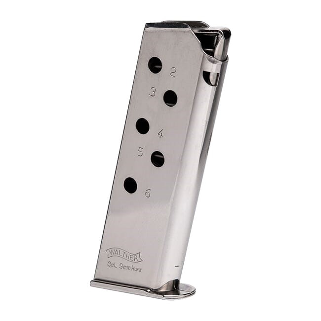 Walther PPK .380 ACP 6rd Nickel Magazine 2246009-img-0