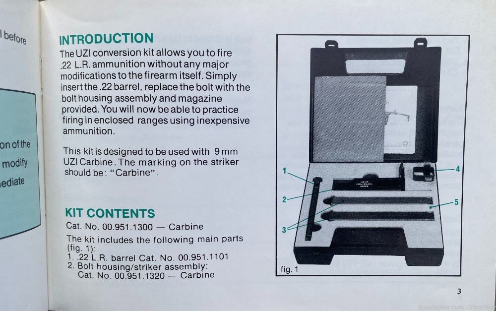 Uzi Carbine .22 LR Conversion Kit Instruction Manual-img-2