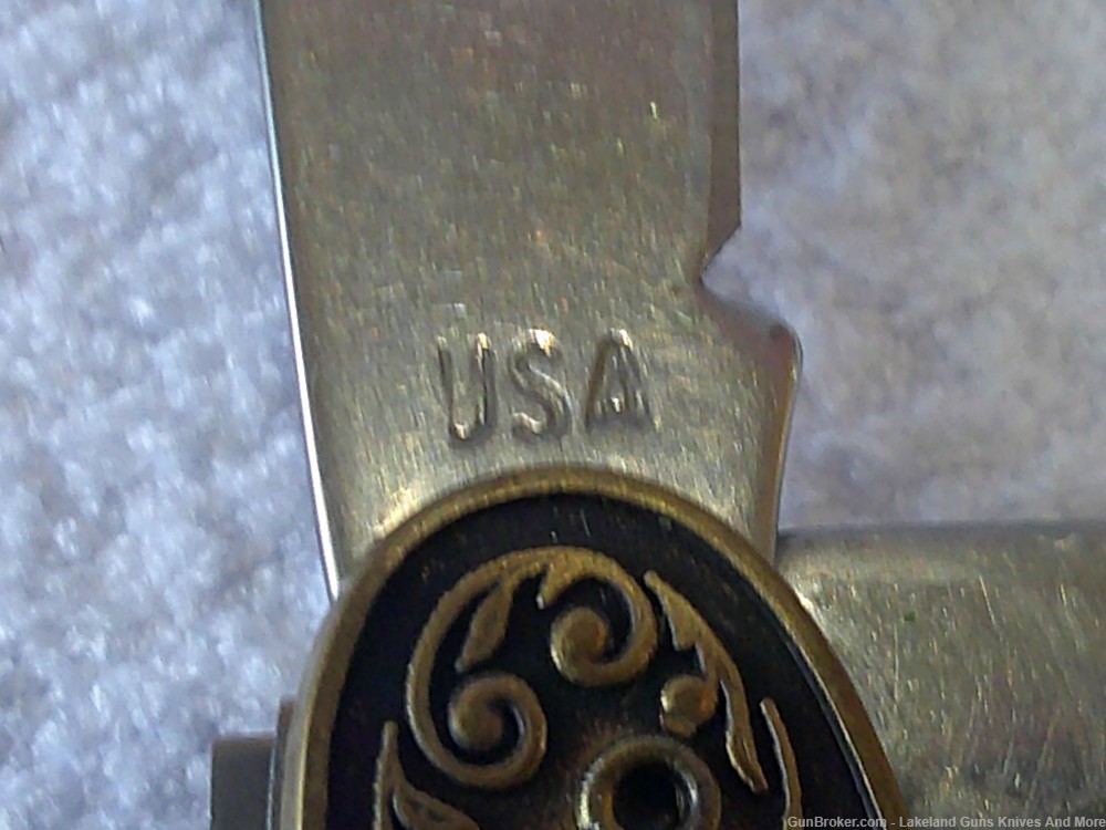 Vintage USA Made Real Cowboys Shoot Colt Peacemaker Brass Pocket Knife-img-13