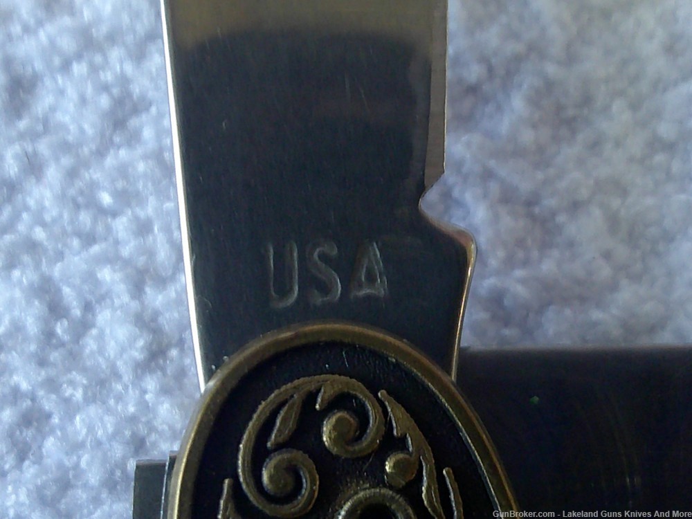 Vintage USA Made Real Cowboys Shoot Colt Peacemaker Brass Pocket Knife-img-12