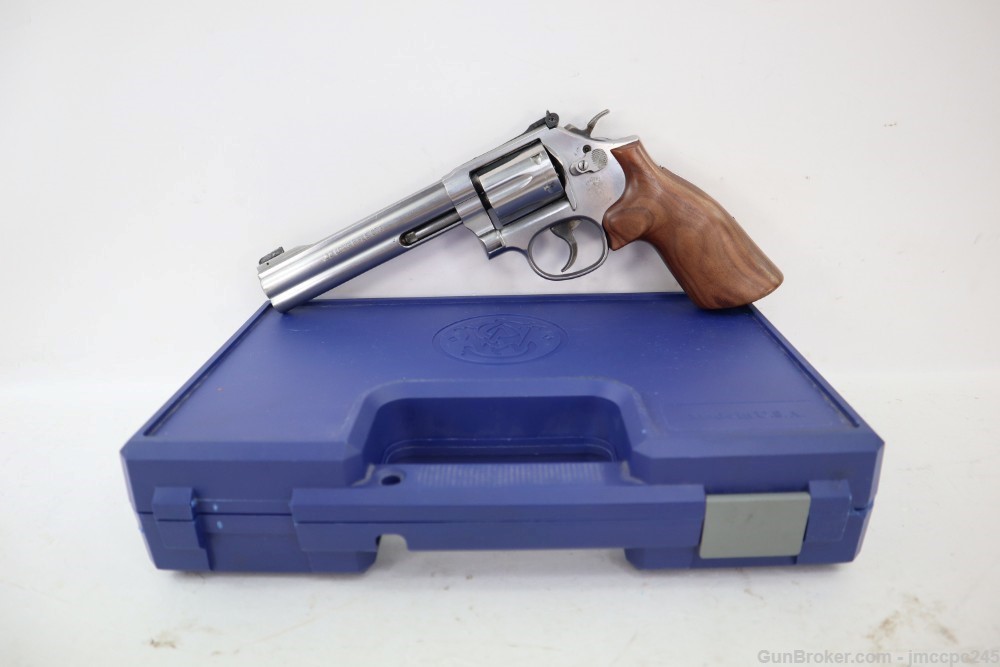 Rare Nice Stainless Smith & Wesson 617-5 .22 LR Revolver W/ Box W/ 6" BBL -img-0