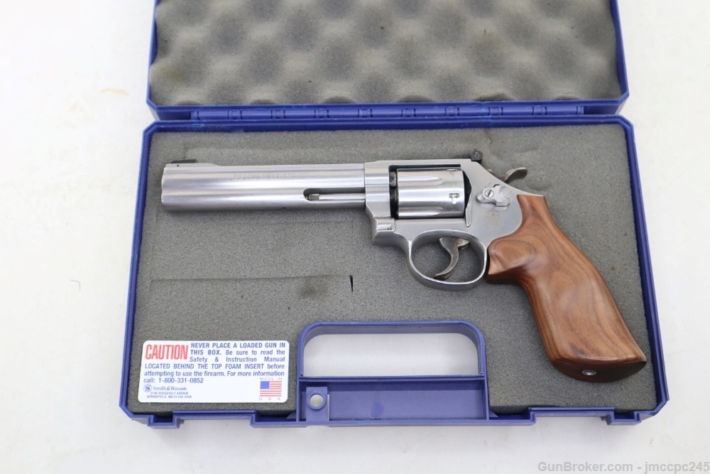 Rare Nice Stainless Smith & Wesson 617-5 .22 LR Revolver W/ Box W/ 6" BBL -img-4