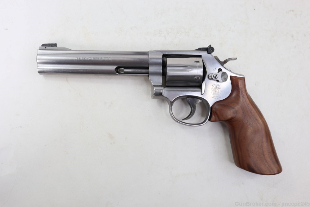 Rare Nice Stainless Smith & Wesson 617-5 .22 LR Revolver W/ Box W/ 6" BBL -img-8