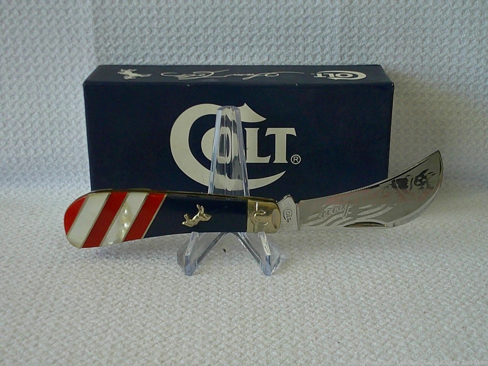 NIB Colt CT615 Freedom Series Hawkbill Pearl & Silver Handle Inlay Knife!-img-0