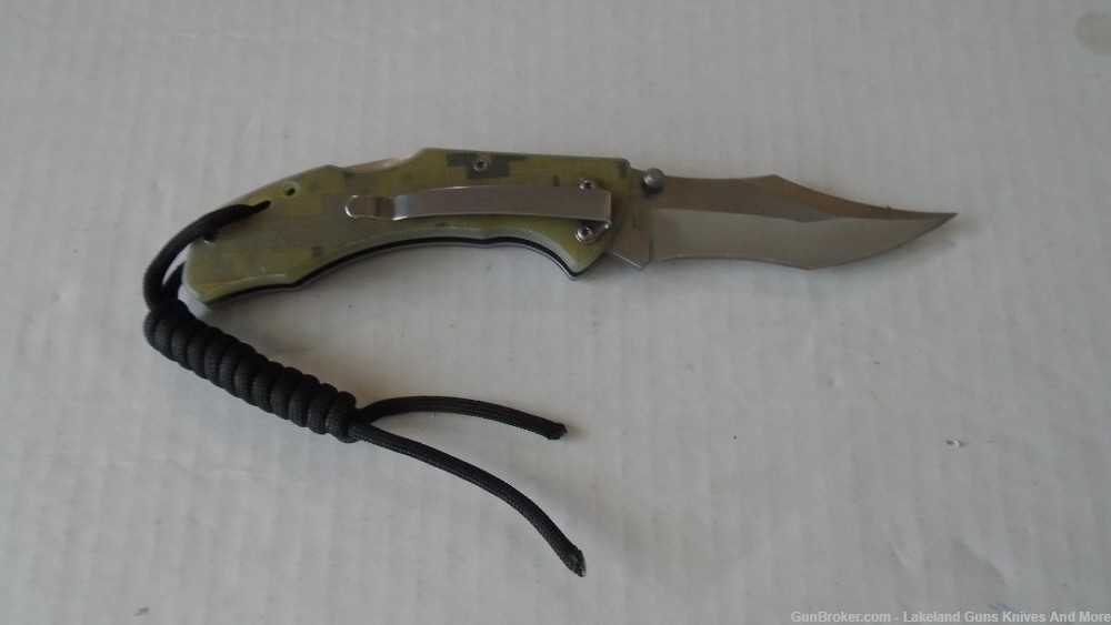 NIB CT729 Colt Lock Back Blade Camo Knife W Braided Lanyard & Clip-img-27